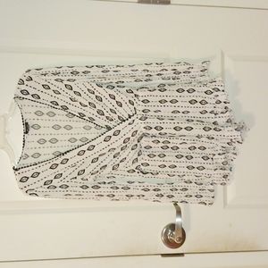 Large White/Black Patterned Open Romper